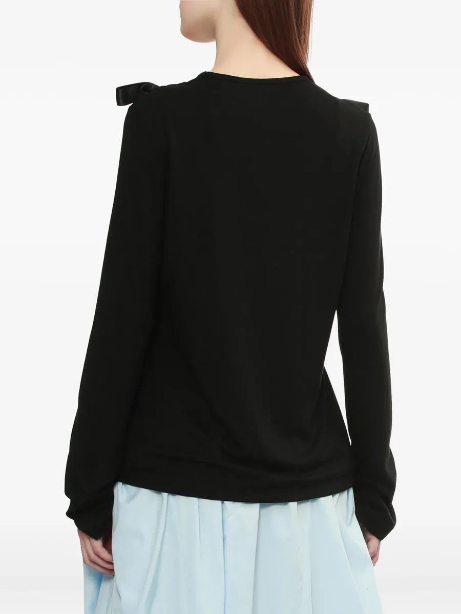 ribbon-detail long-sleeve T-shirt 7