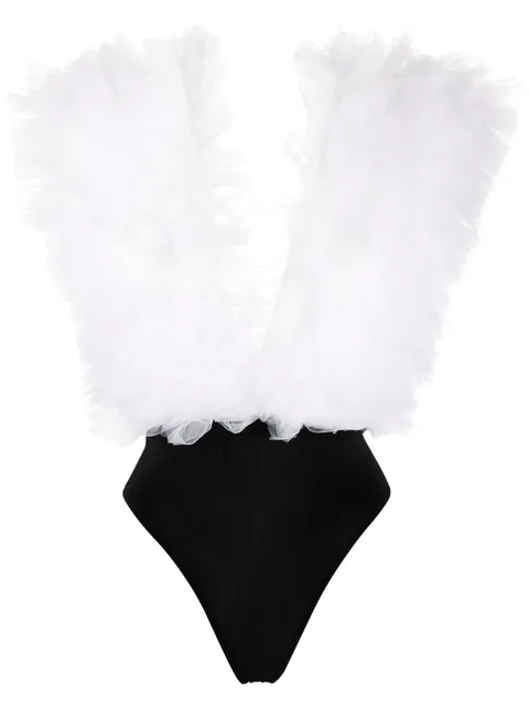 x Lia Aram ruffled sleeveless bodysuit