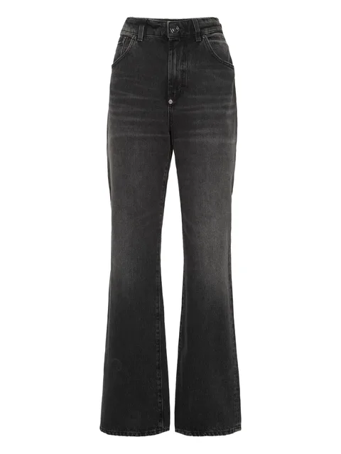 whiskering-effect jeans
