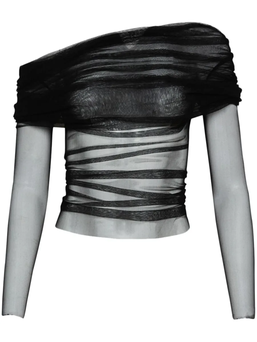 Veiled silk top 2