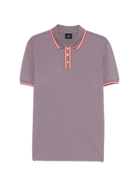 striped trim polo shirt