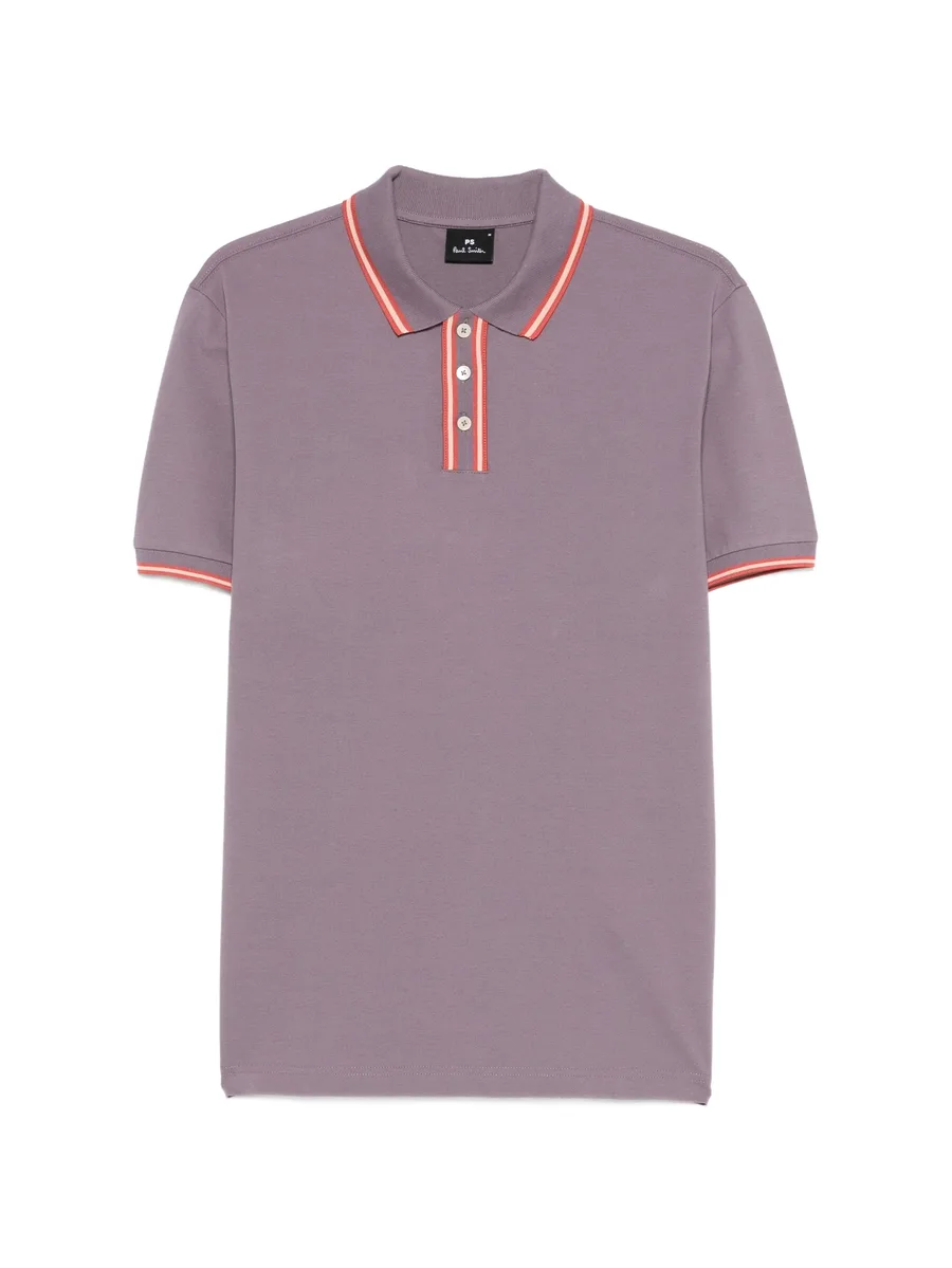 striped trim polo shirt 2