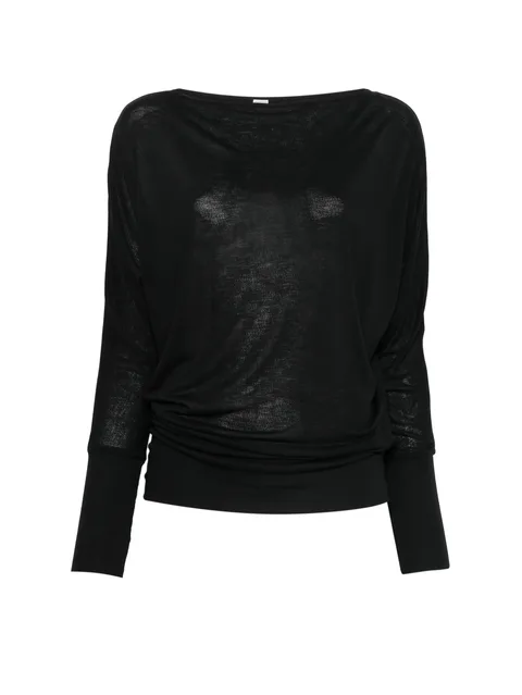 boat neck long sleeve top