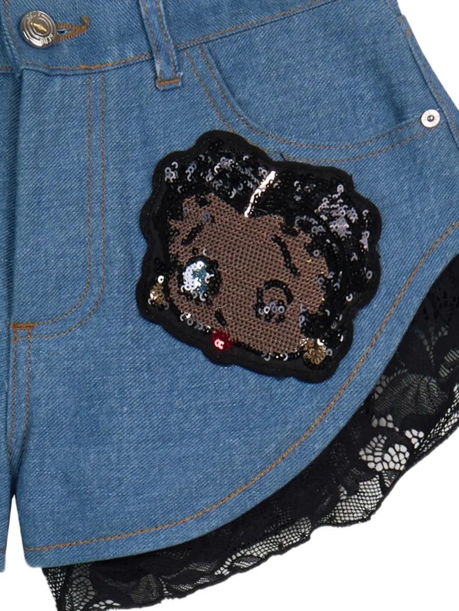 джинсовые шорты Betty Boop 4