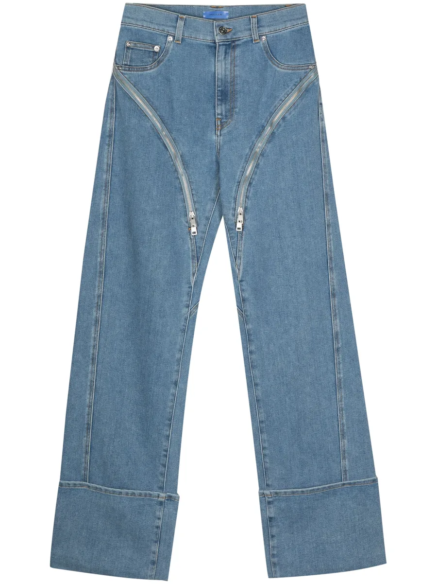 zipped wide-leg jeans 2