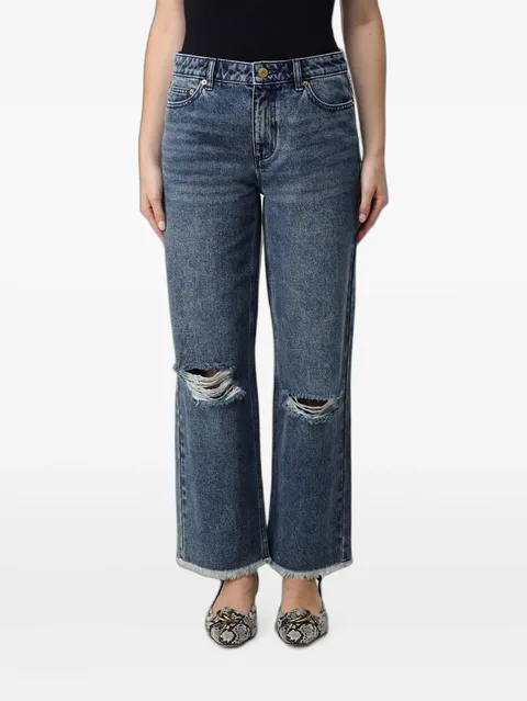 distressed frayed jeans