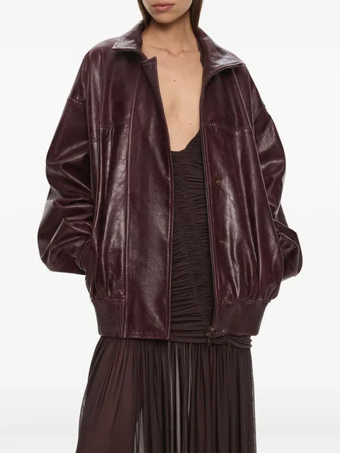 Devon leather bomber jacket