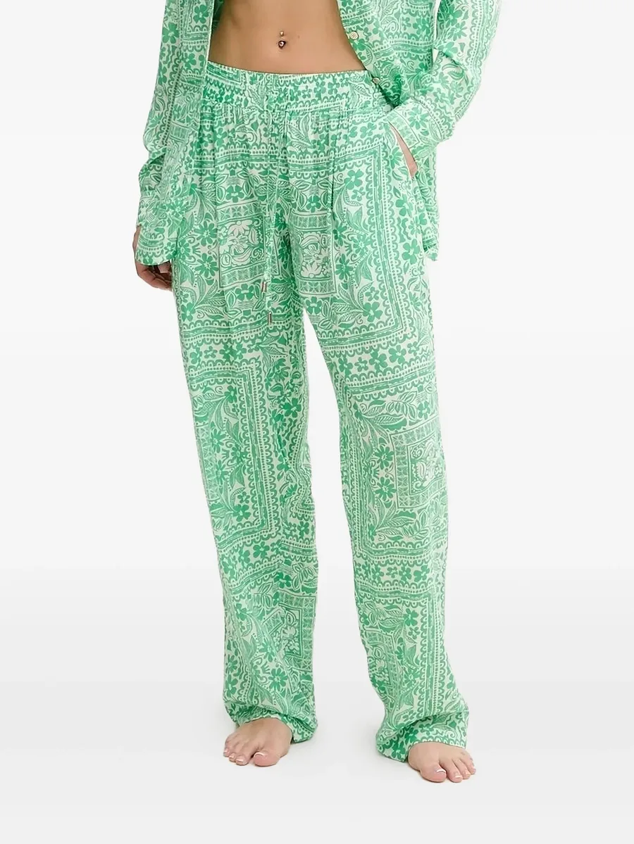 patterned drawstring-waistband trousers 2
