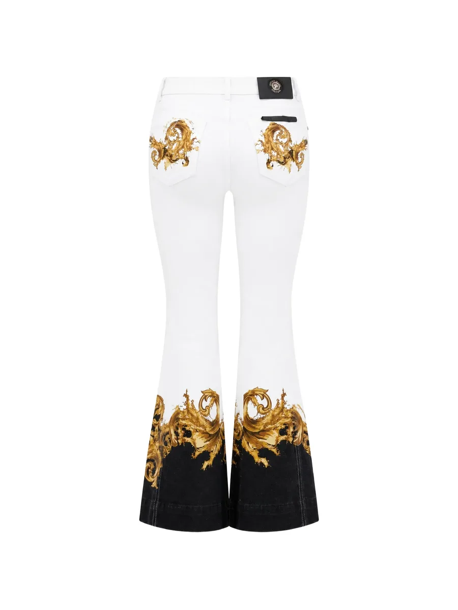 printed flared jeans 4