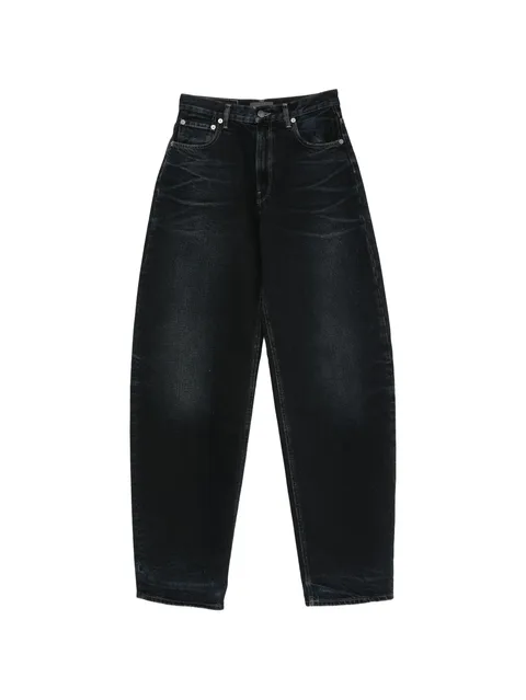faded barrel-leg jeans