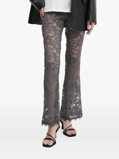lace-trimmed trousers
