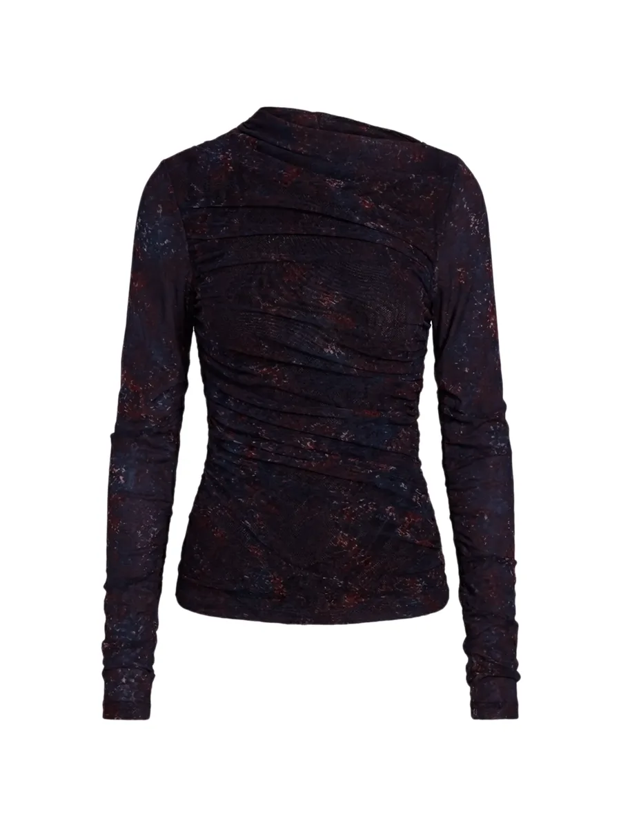 Joey snake-print ruched top 2