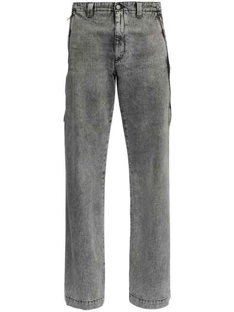 mid-rise straight-leg jeans