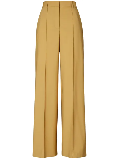 wide-leg wool trousers