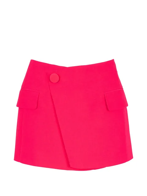 asymmetric crepe mini skirt