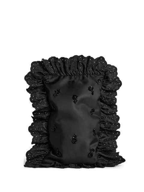 Pillowcase ruffled clutch bag