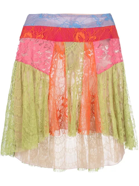 chantilly-lace asymmetric skirt