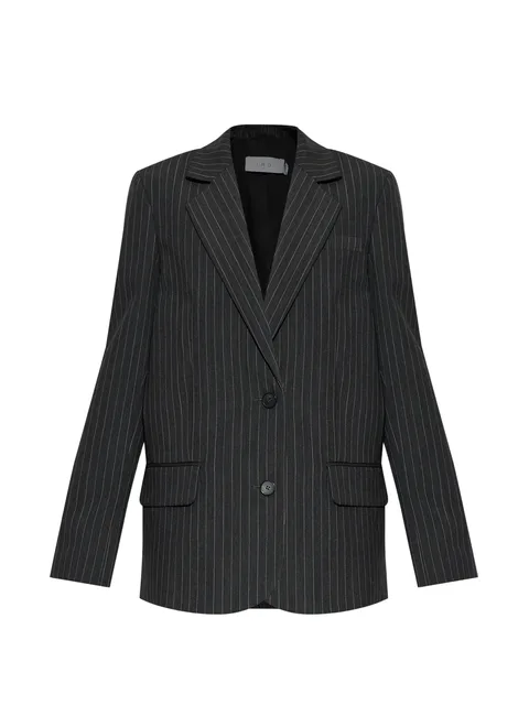 pinstripe-pattern blazer