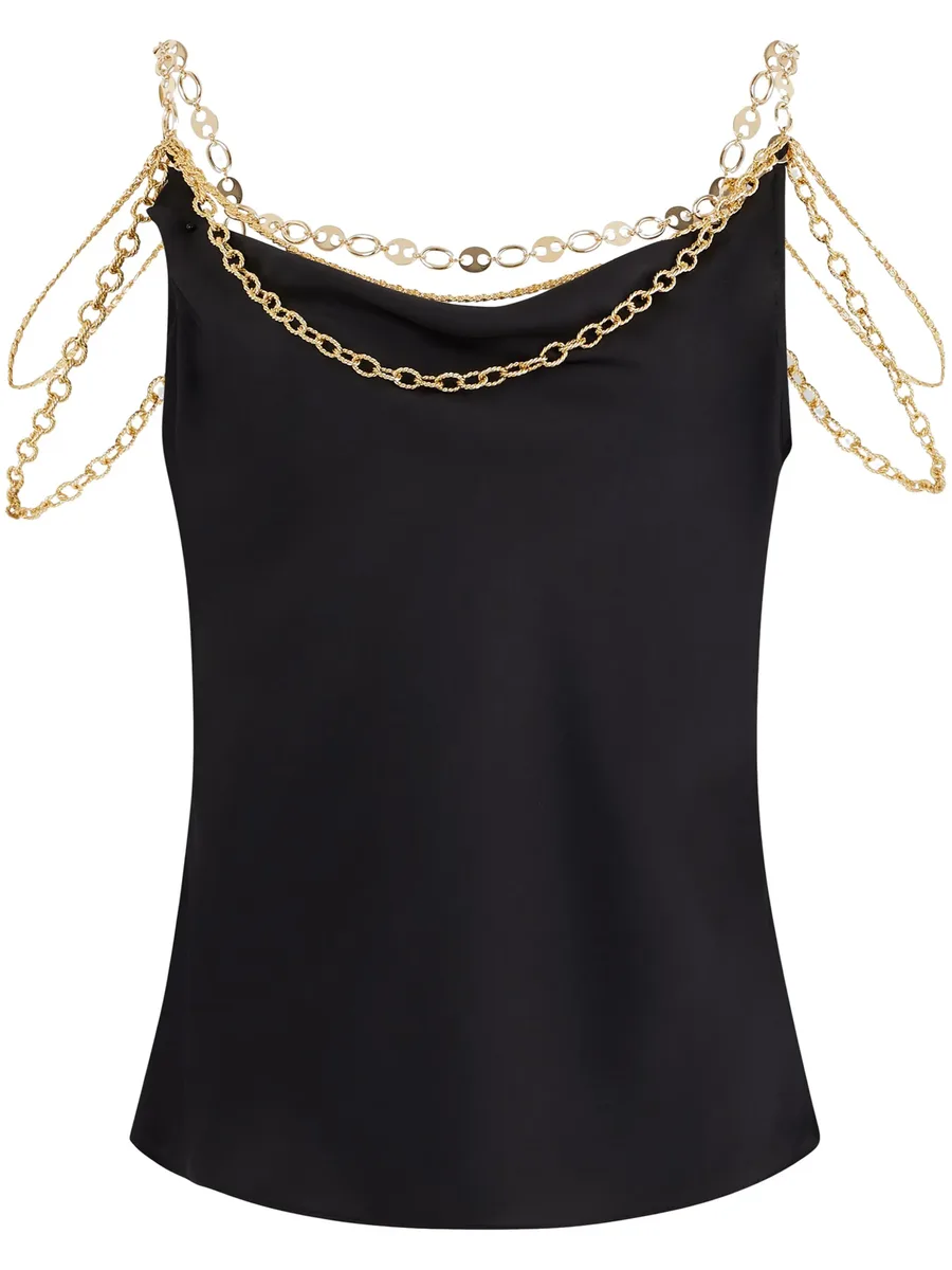 chain-detail cowl-neck top 1