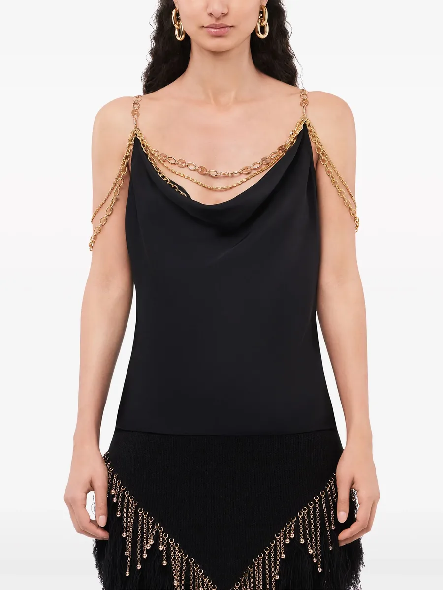 chain-detail cowl-neck top 3