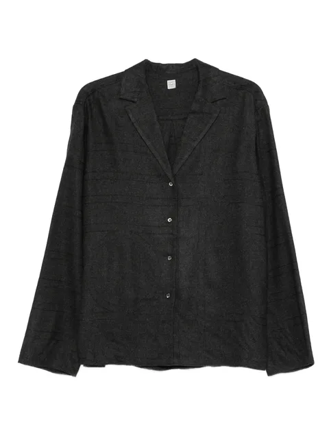 monogram-pattern flannel shirt