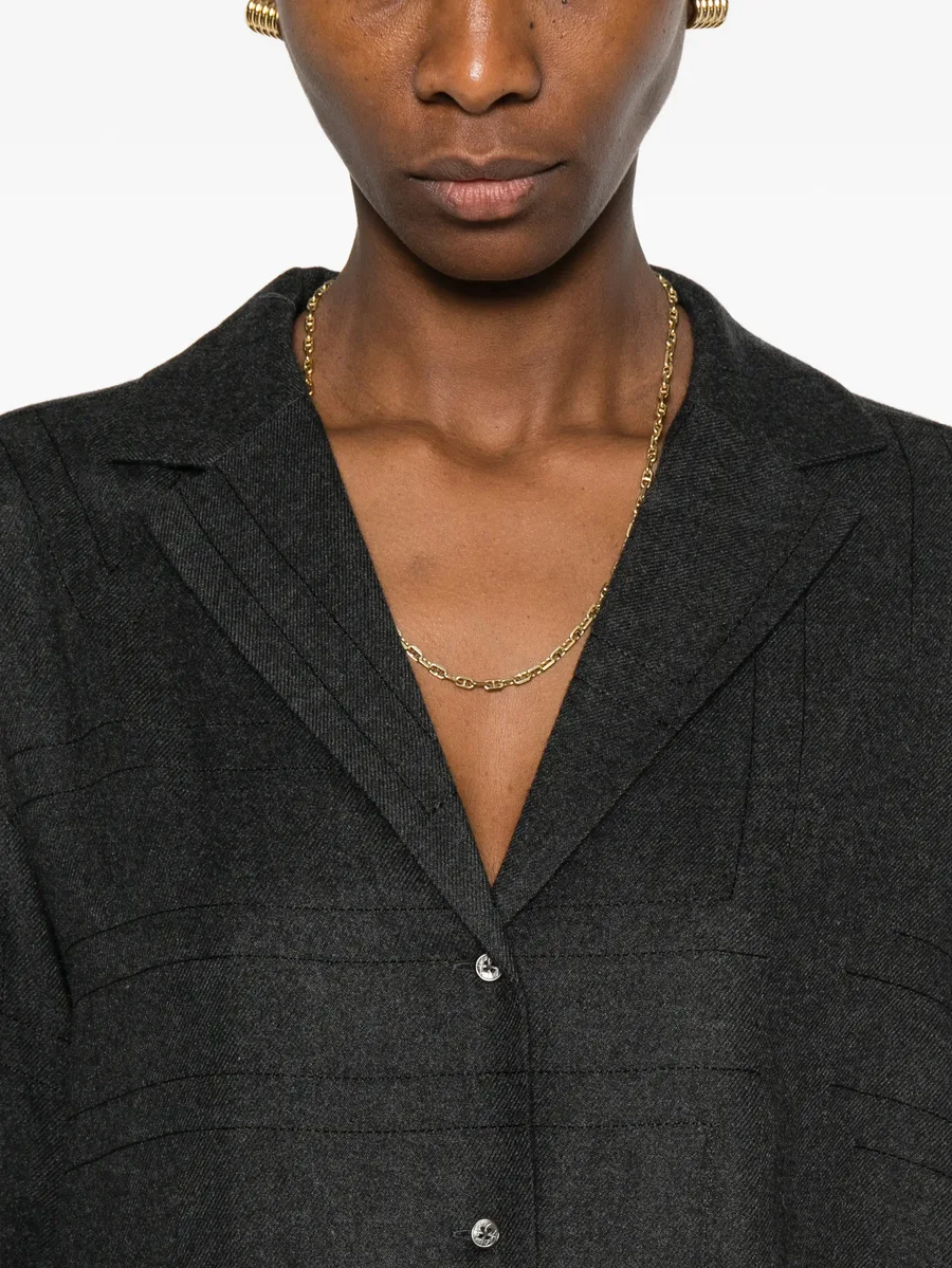 monogram-pattern flannel shirt 10