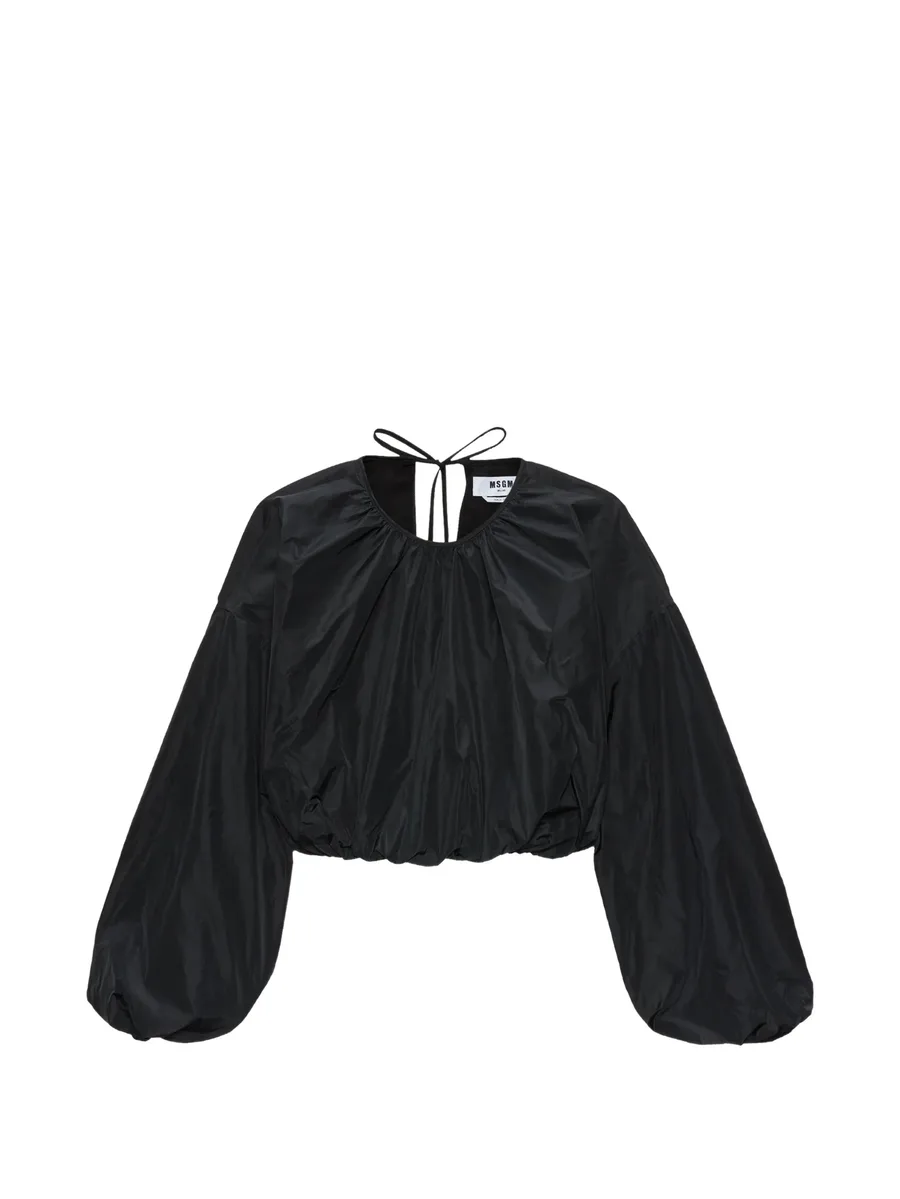gathered balloon-sleeves blouse 2