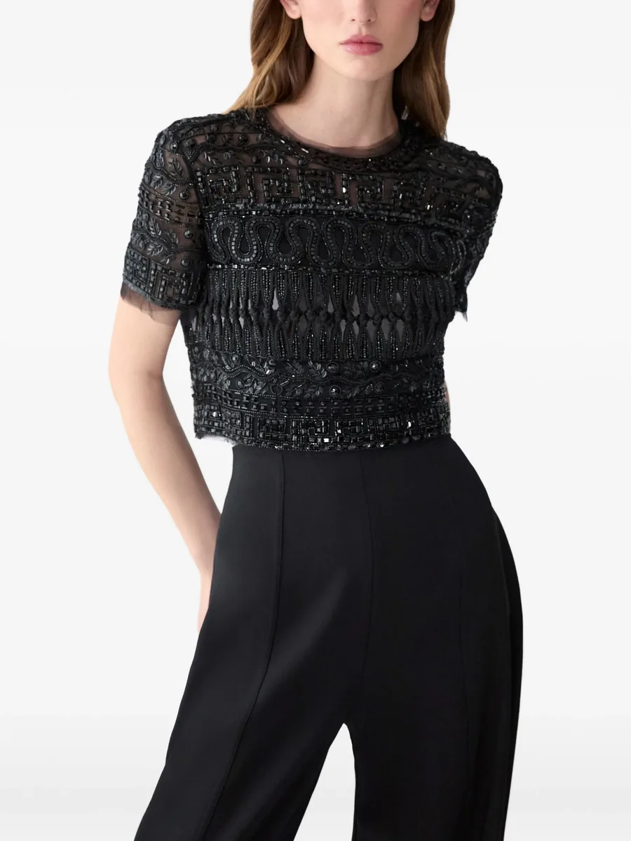 embroidered tulle cropped top 8