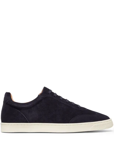 logo-print leather sneakers