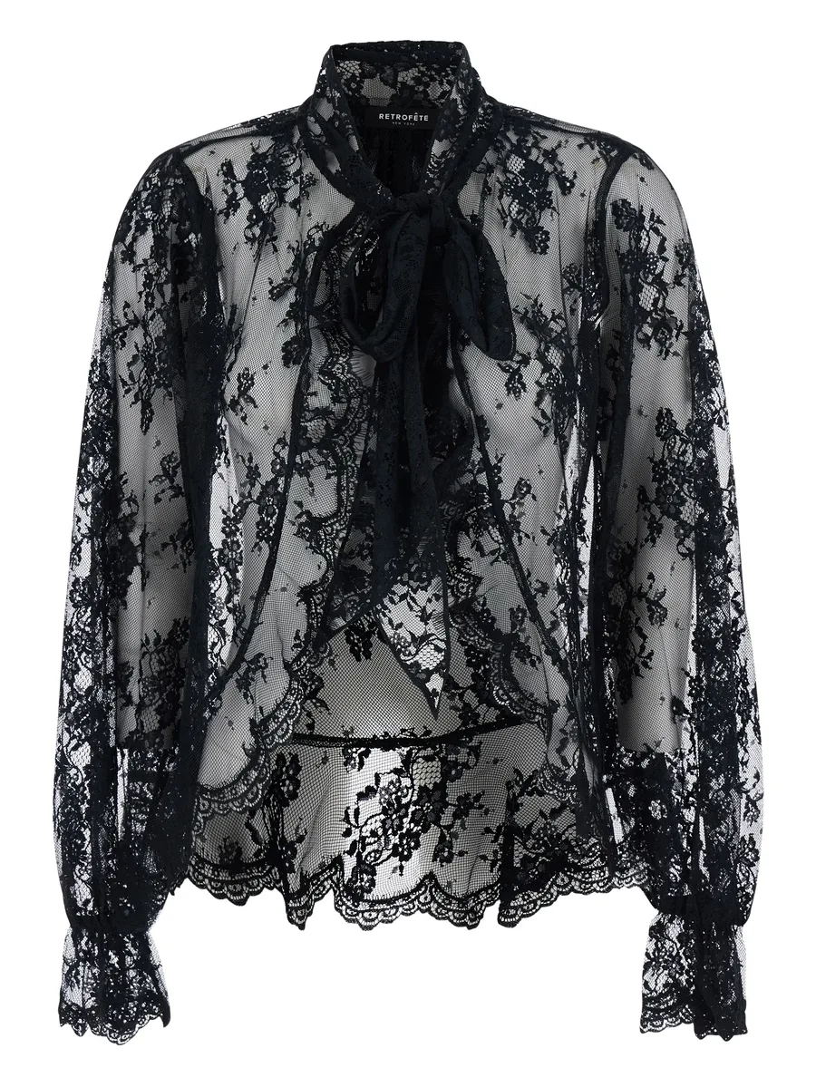 bow-detail lace blouse 2