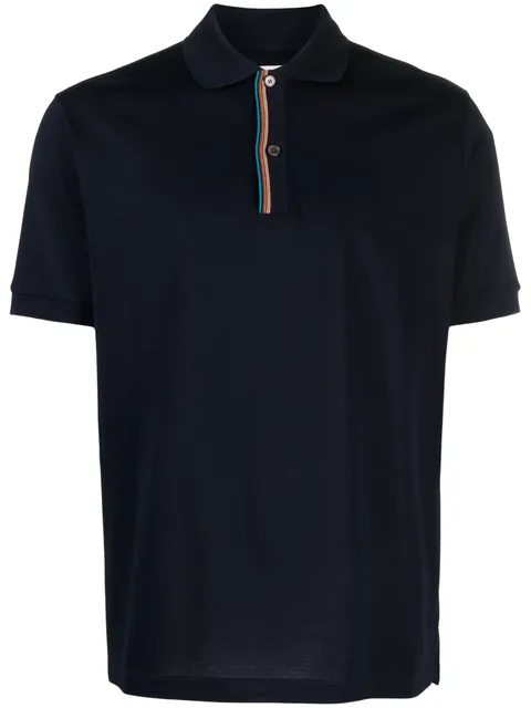 rainbow-stripe cotton polo shirt