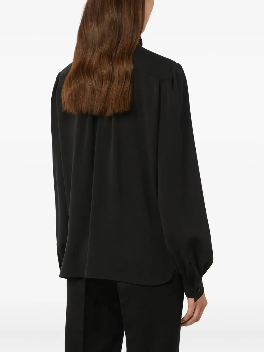 tie-neck puff-sleeve blouse 3