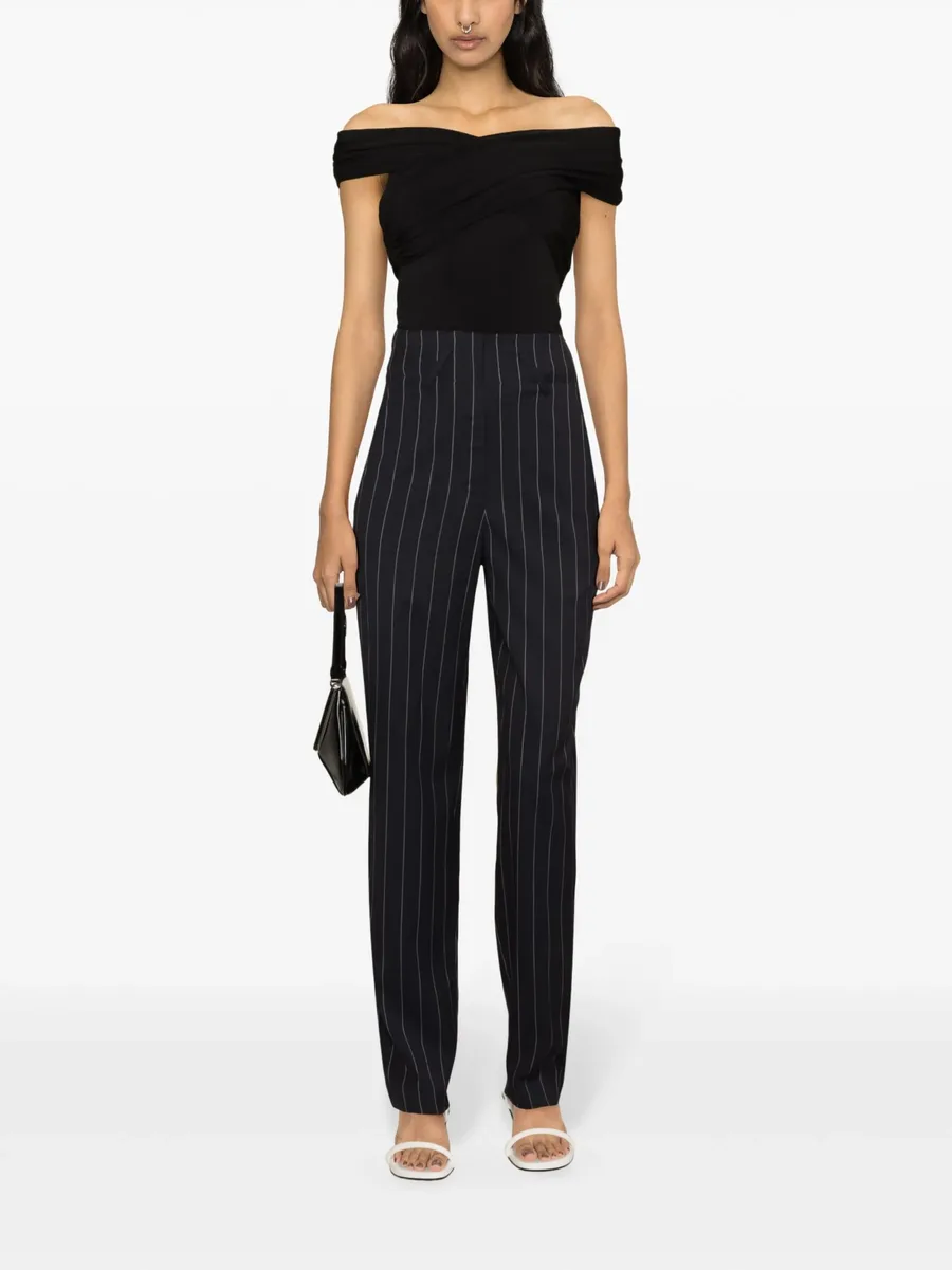 Horacia pinstriped tapered-leg trousers 4