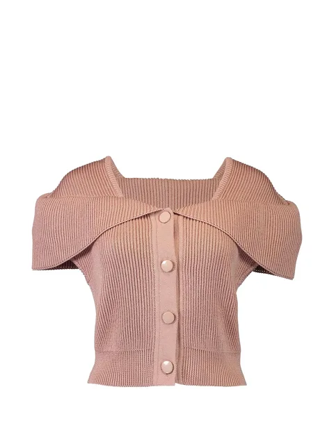 foldover-collar button-up top