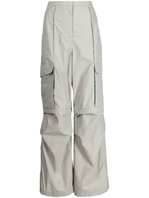 detachable-panel wide-leg cargo pants