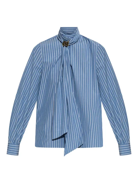 Disco striped flower-embellished blouse