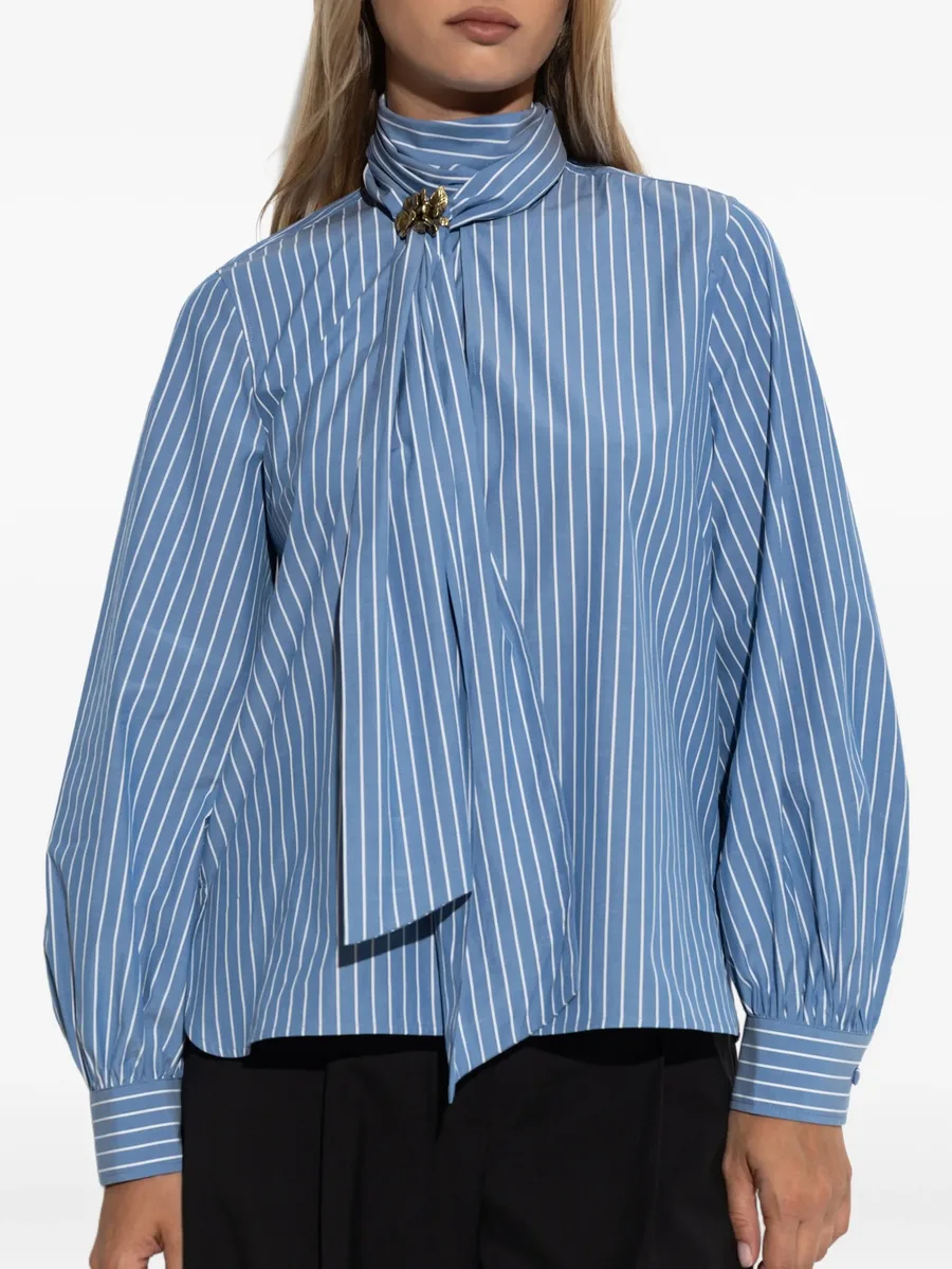 Disco striped flower-embellished blouse 6