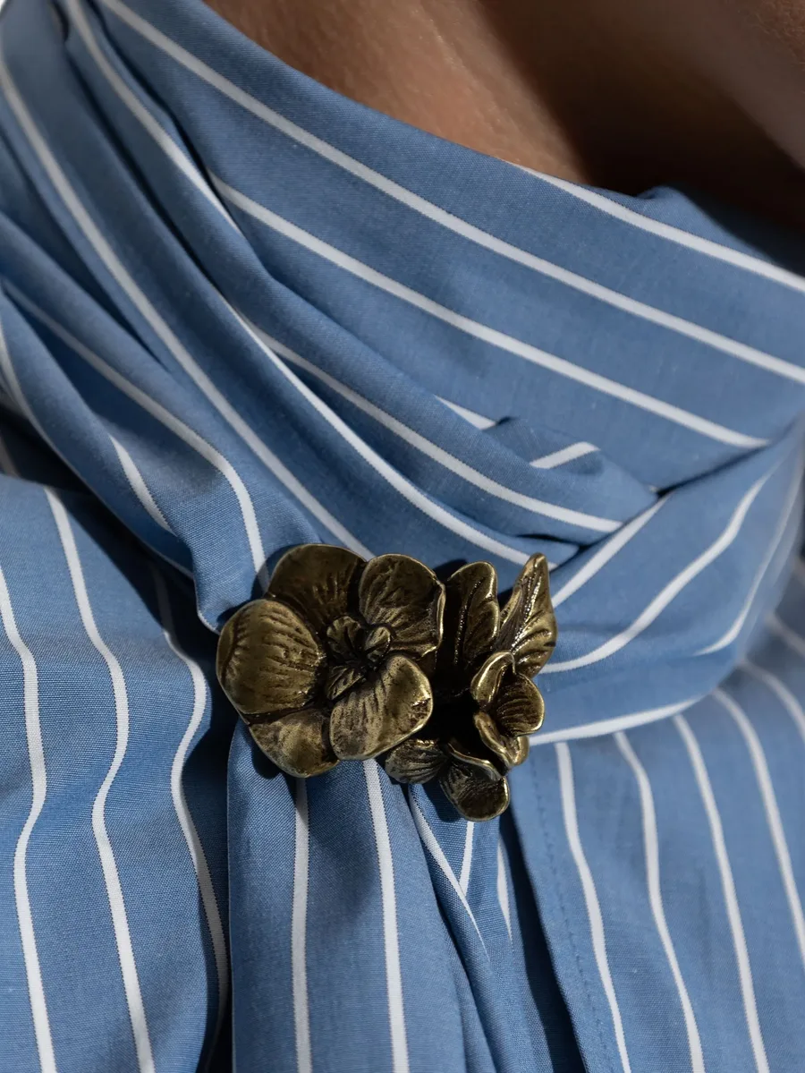 Disco striped flower-embellished blouse 9