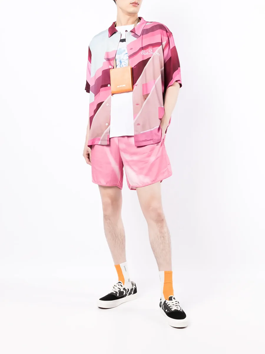 washed-print elasticated shorts 4