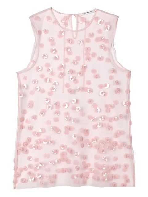 Utania sequin blossom tulle top