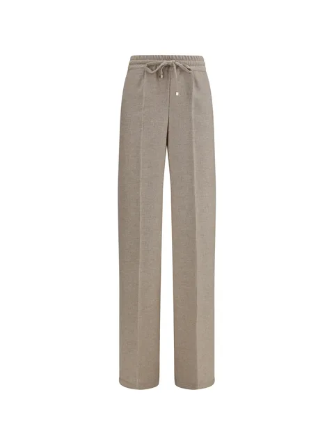 check-pattern drawstring trousers