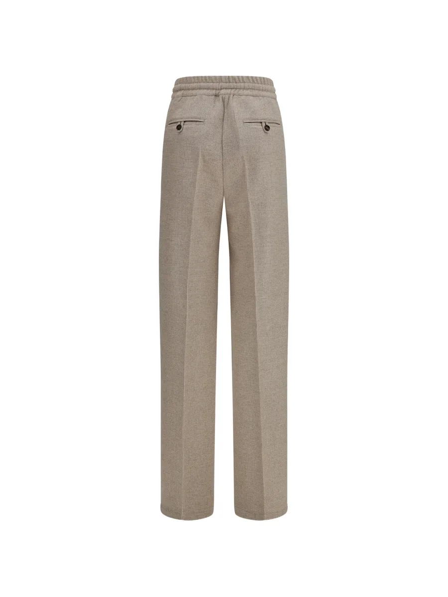 check-pattern drawstring trousers 4
