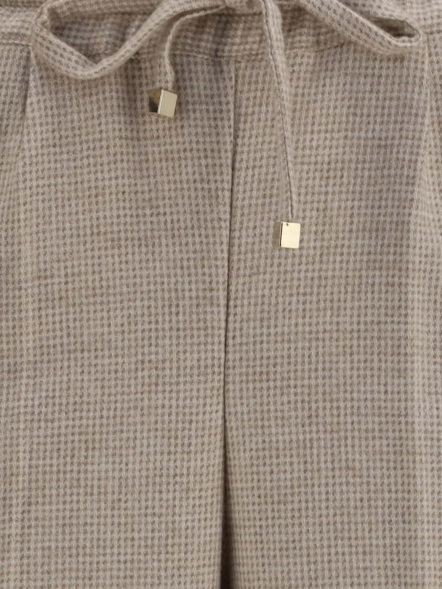 check-pattern drawstring trousers 6