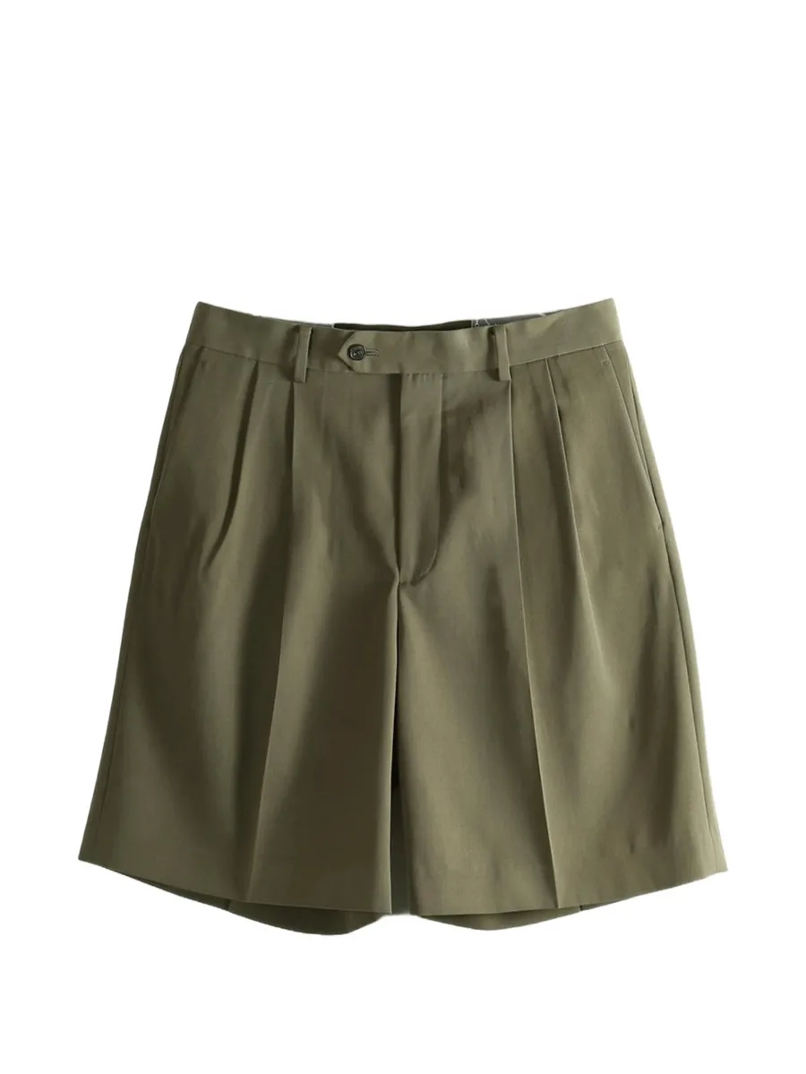 pleated gabardine shorts 1