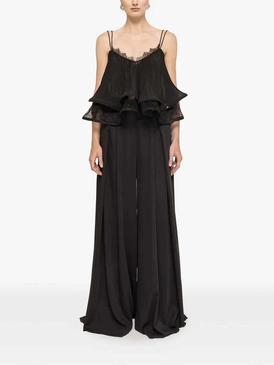 pleated lace-trim broken blouse 5