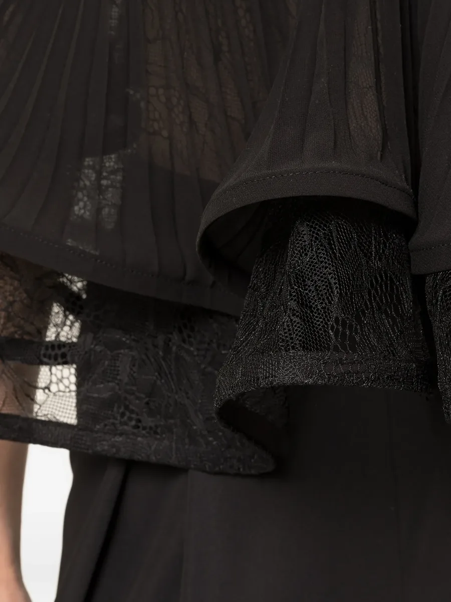 pleated lace-trim broken blouse 12