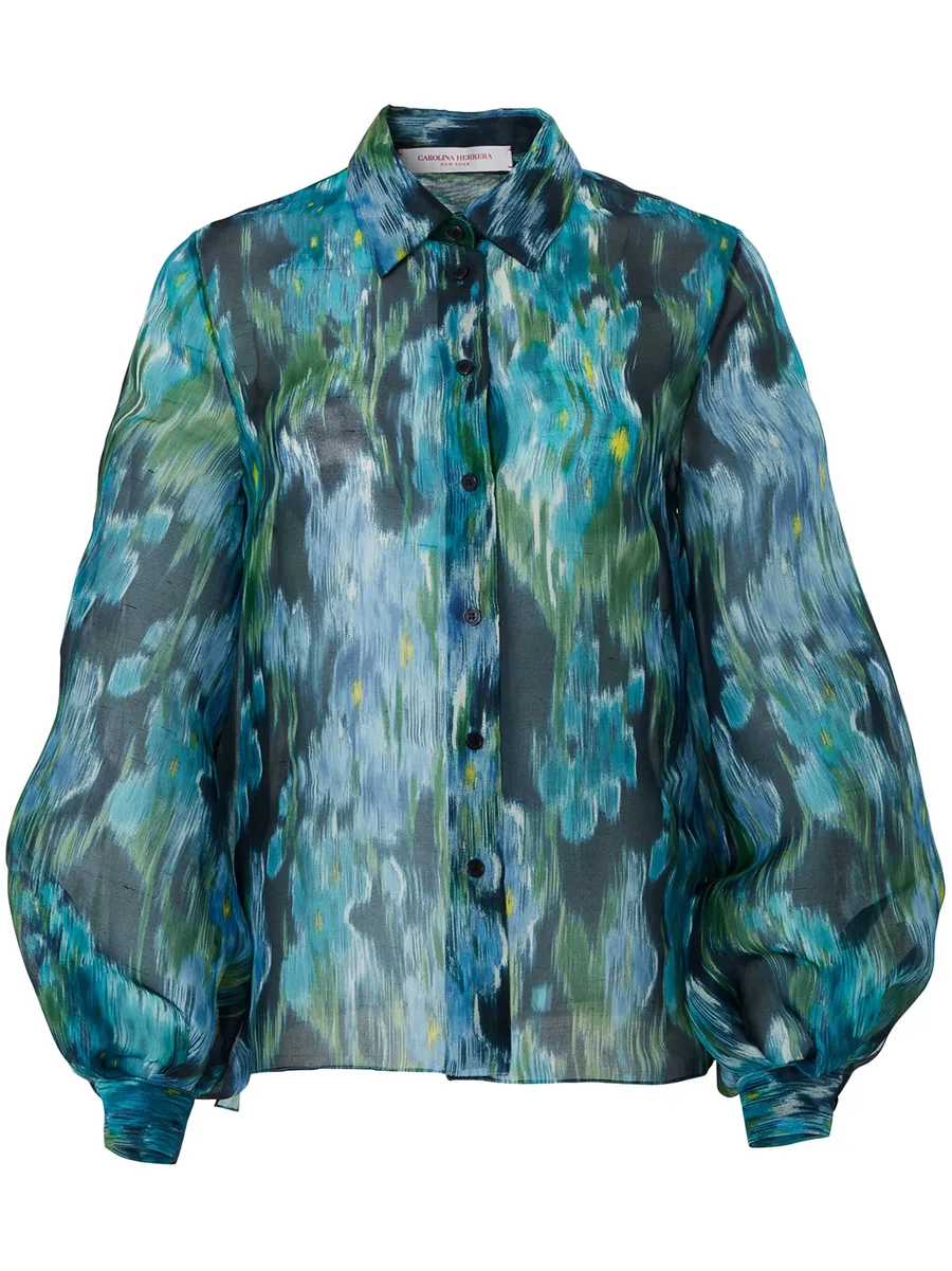 floral-print puff-sleeve blouse 2