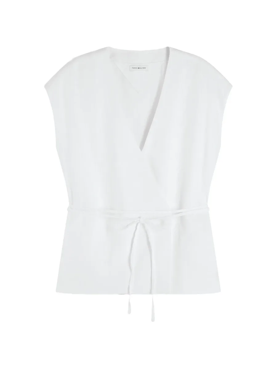wrap-style sleeveless blouse 2