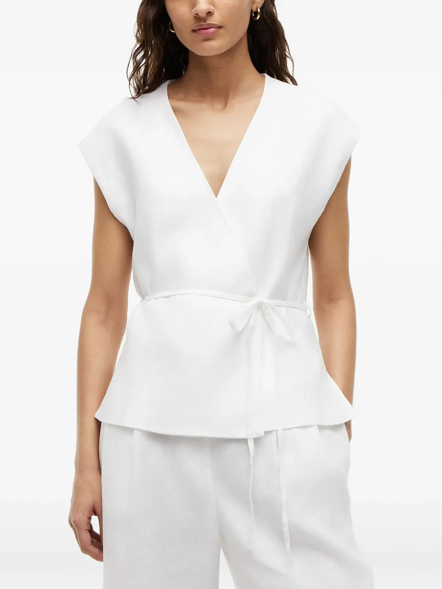 wrap-style sleeveless blouse 5