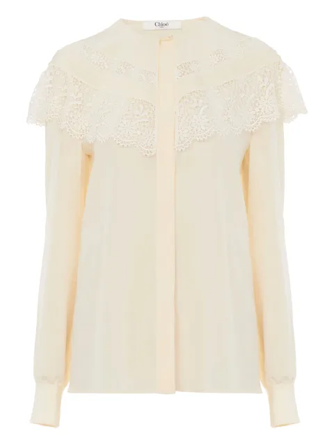 lace-trimmed blouse
